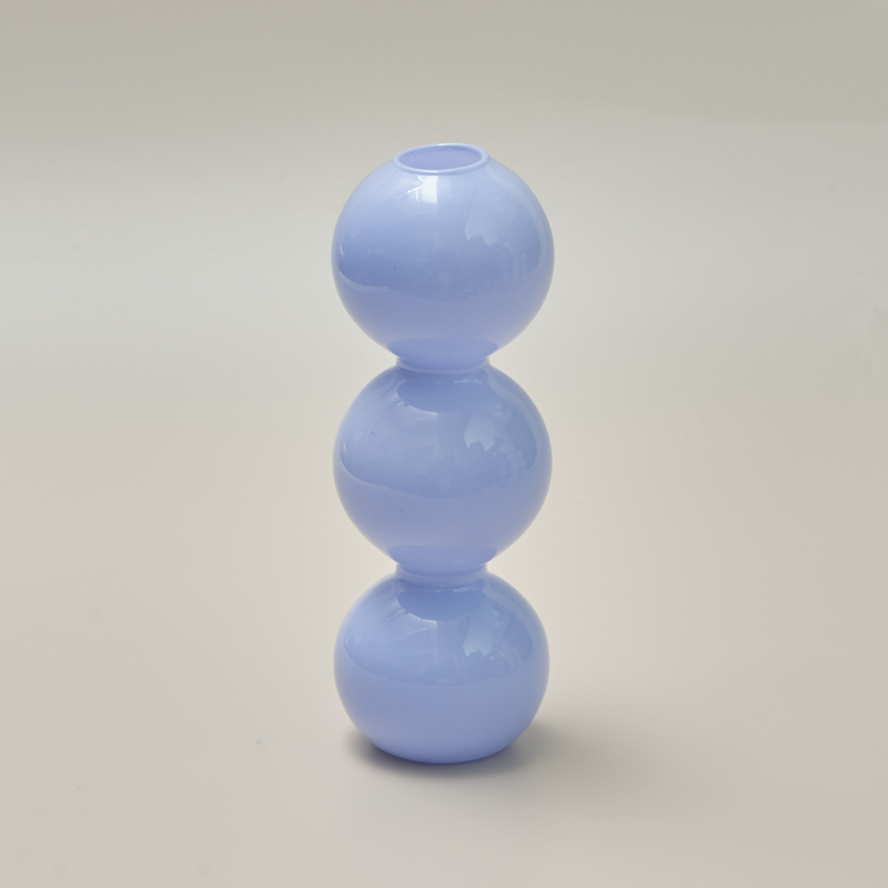 Vase à bulles de couleur Jade, petit support de fleurs, vases en verre, accessoires de décoration pour la maison pour le salon: BlueJade S