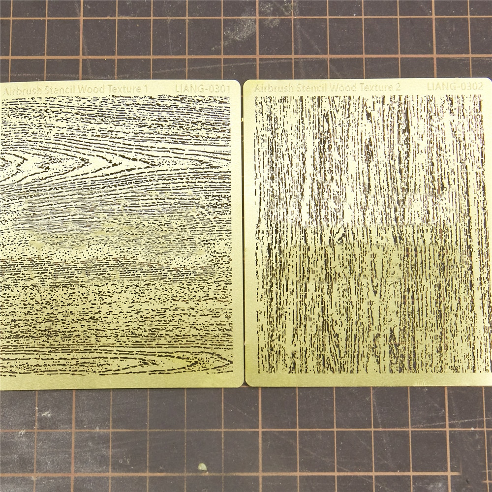retro Airbrush Schablone Holz Textur DIY Modell Holzmaserung Ätzen Blatt für 1/32 1/35 1/48 Modell, Der Bausatz