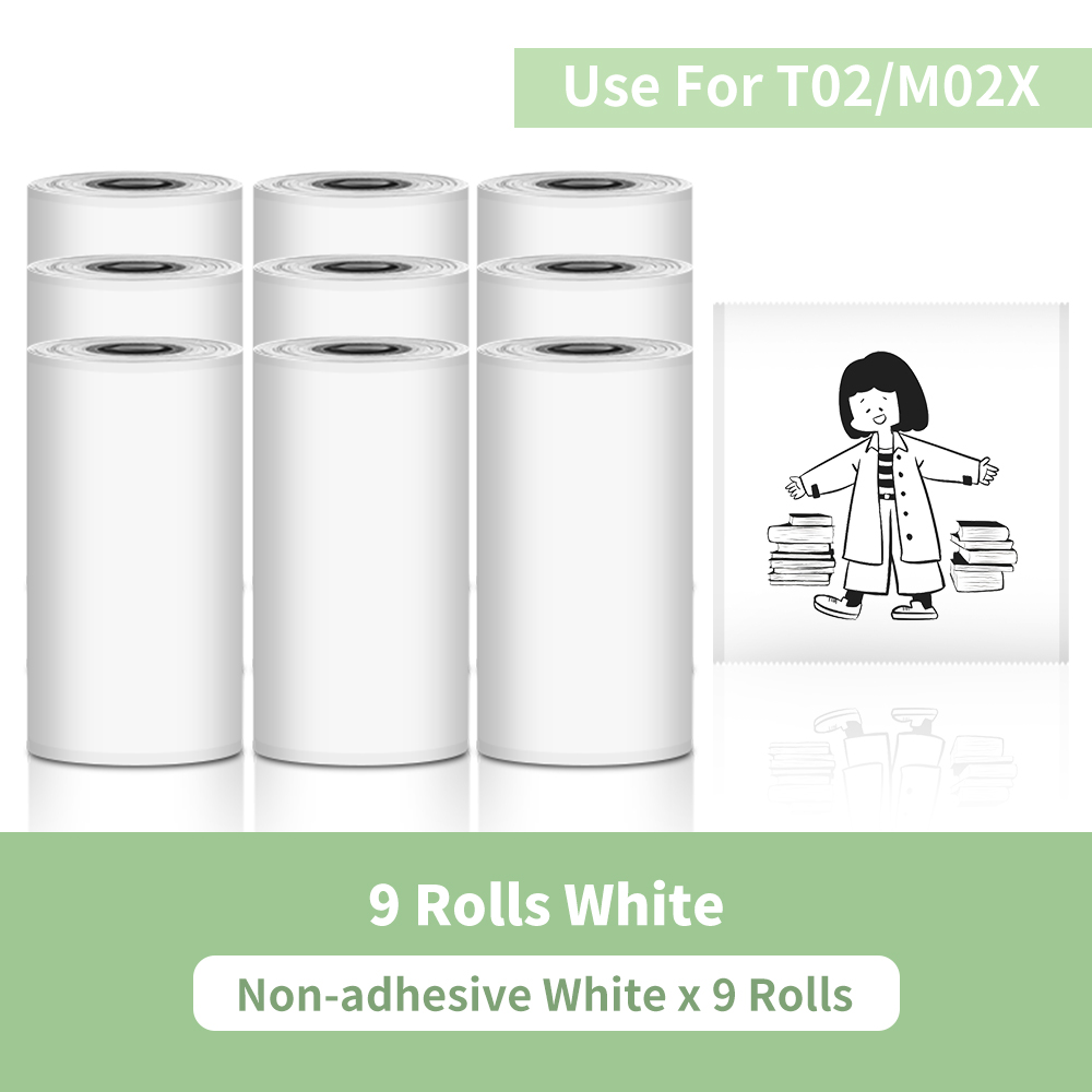 T02 Portable Printer Phomemo Mini Sticker Printer Self-adhesive Labels Inkless Sticker Printer for Journal, Notes, Photo, DIY: PURPLE