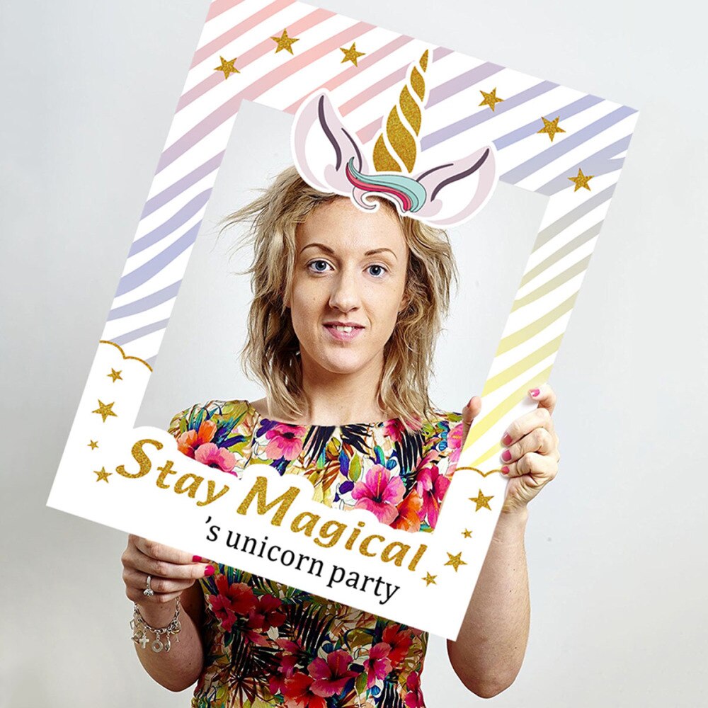 Magical Rainbow Photo Frame Props Photo Booth Props Party Supplies For Baby Shower Birthday Party Favor: Default Title