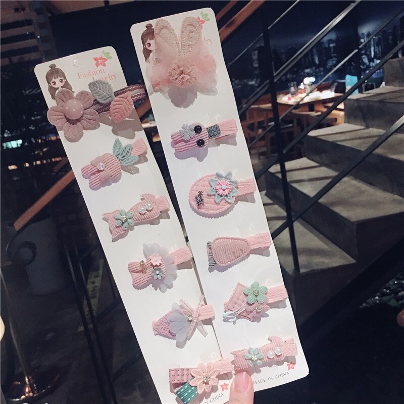 Pinces à cheveux de dessin animé pour bébé, 6 pièces, nœuds mignons, fleur, princesse, épingles à cheveux pour filles, couvre-chef, accessoires pour enfants