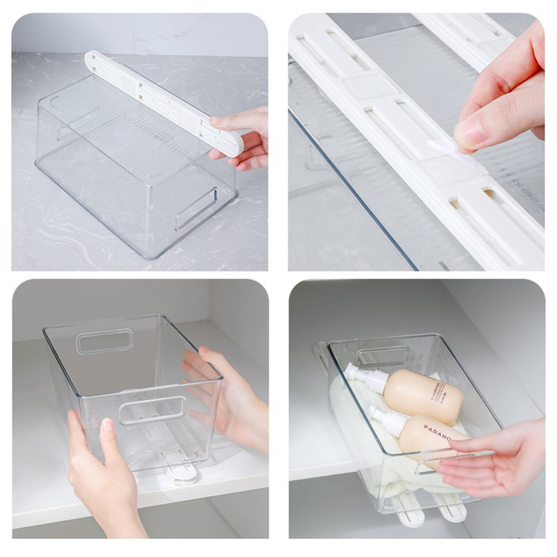 2Pcs/Set White Slides Drawer Sliding Rails Bin Tracks For Kitchen Bedroom Closet Slides Pullout Track Drawer Basket Pull Rail