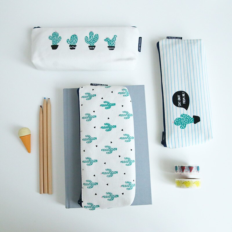 Trousse à crayons Cactus Bts, sac de rangement pour cosmétiques, papeterie, , boîte à crayons, fournitures scolaires