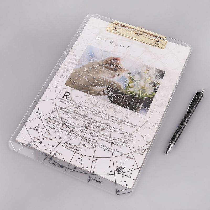 Portapapeles transparente A4 Starry Sky para Escritura, carpetas de archivos, portadocumentos, papelería escolar y de oficina