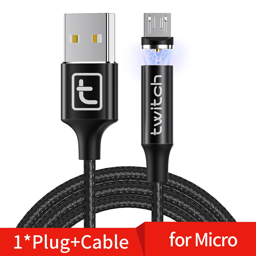 zucken 1M 2M Magnetische Mikro USB Kabel Für Samsung Xiaomi Android praktisch Schnelle Ladung Microusb-kabel Magnet ladegerät Kabel: Schwarz Mikro Kabel / 1m