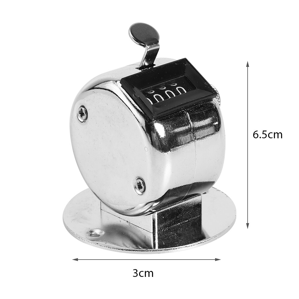Tally 4 Digit Palm Counters Counter Hand Clicker Manual Handy Mechanical Training Counter Chrom: Metal knob and base