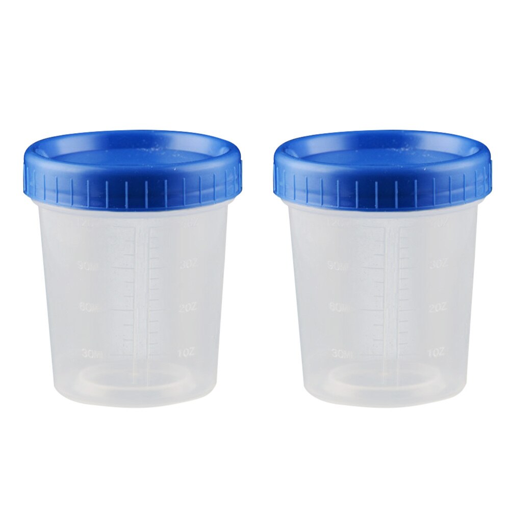 25pcs 120ml Disposable Measuring Cups with Lid Transparent Specimen Cup
