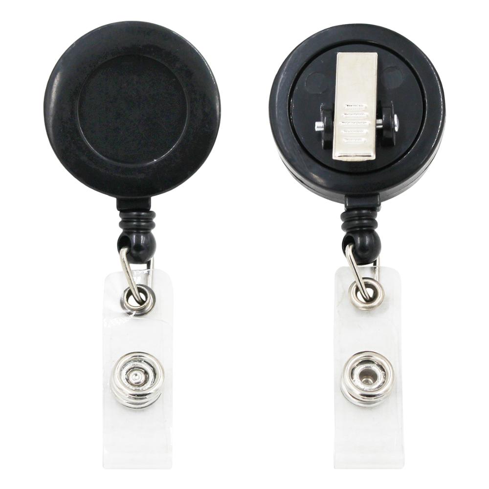 idclip 10 Pieces black white Retractable Badge Holder ID Badges Reel Clip On Card Holders with Alligator Clips