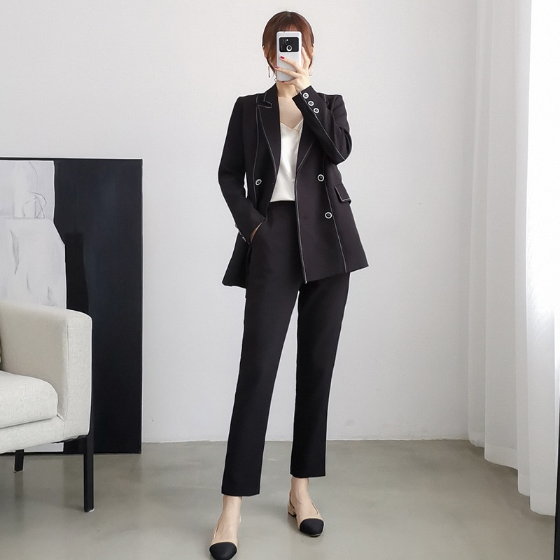 women plus big size 5XL pant suit temperament belt suit pant comfortable pant suits top: XL