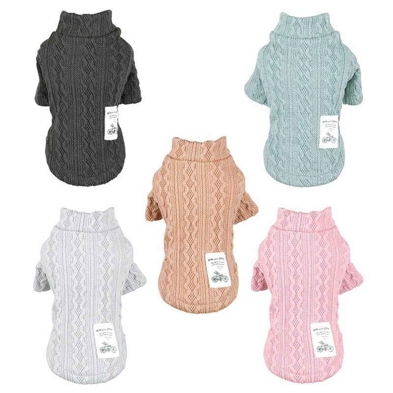 Chiot pour animaux de compagnie Double modèle col roulé chien chandails hiver chiot vêtements tricot animaux de compagnie chandails pas cher tricots Costume