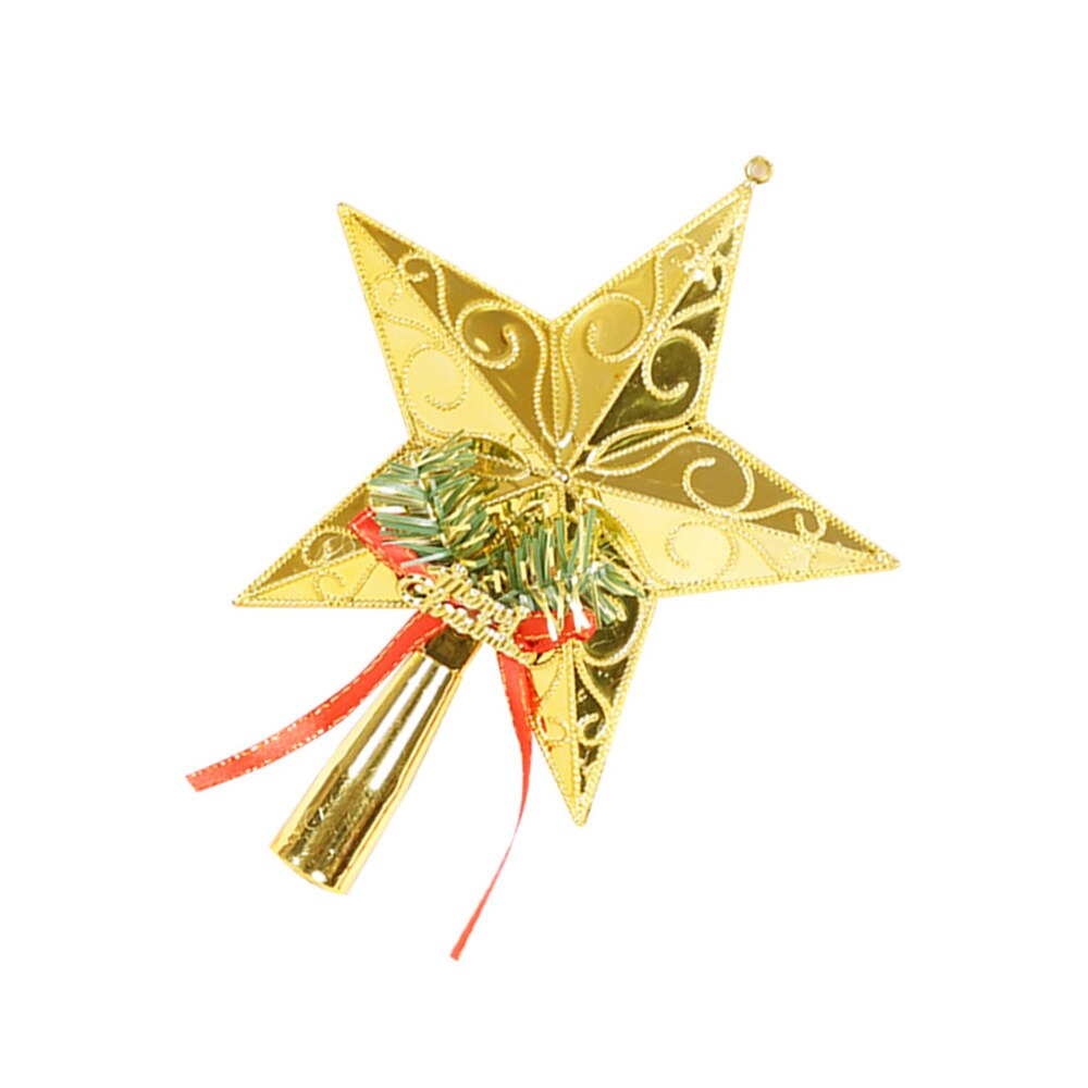 2 Stuks Gouden Kerstboom Topper Star Pentagram Treetop