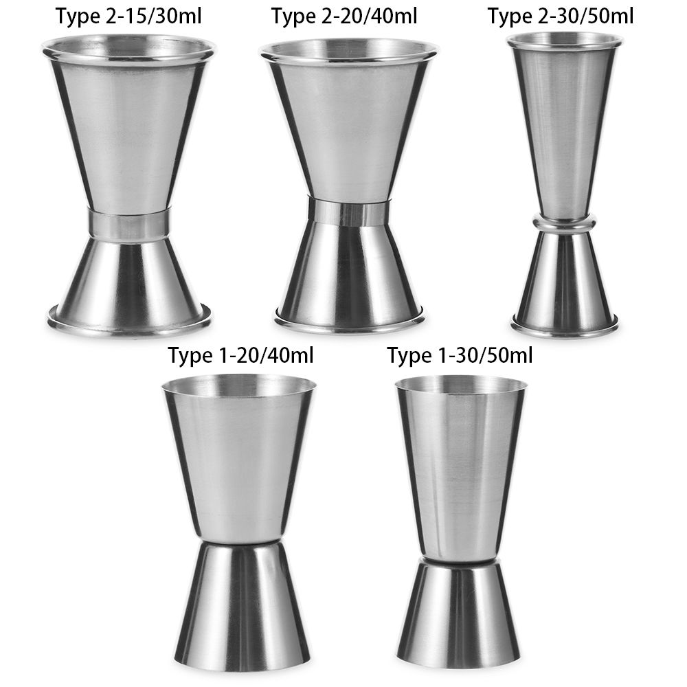 1PC Stainless Steel Dual Shot Measure Cup Measure Jigger Cocktail Mug Kitchen Gadgets Barware Bar Tools Home Drinking Spirit