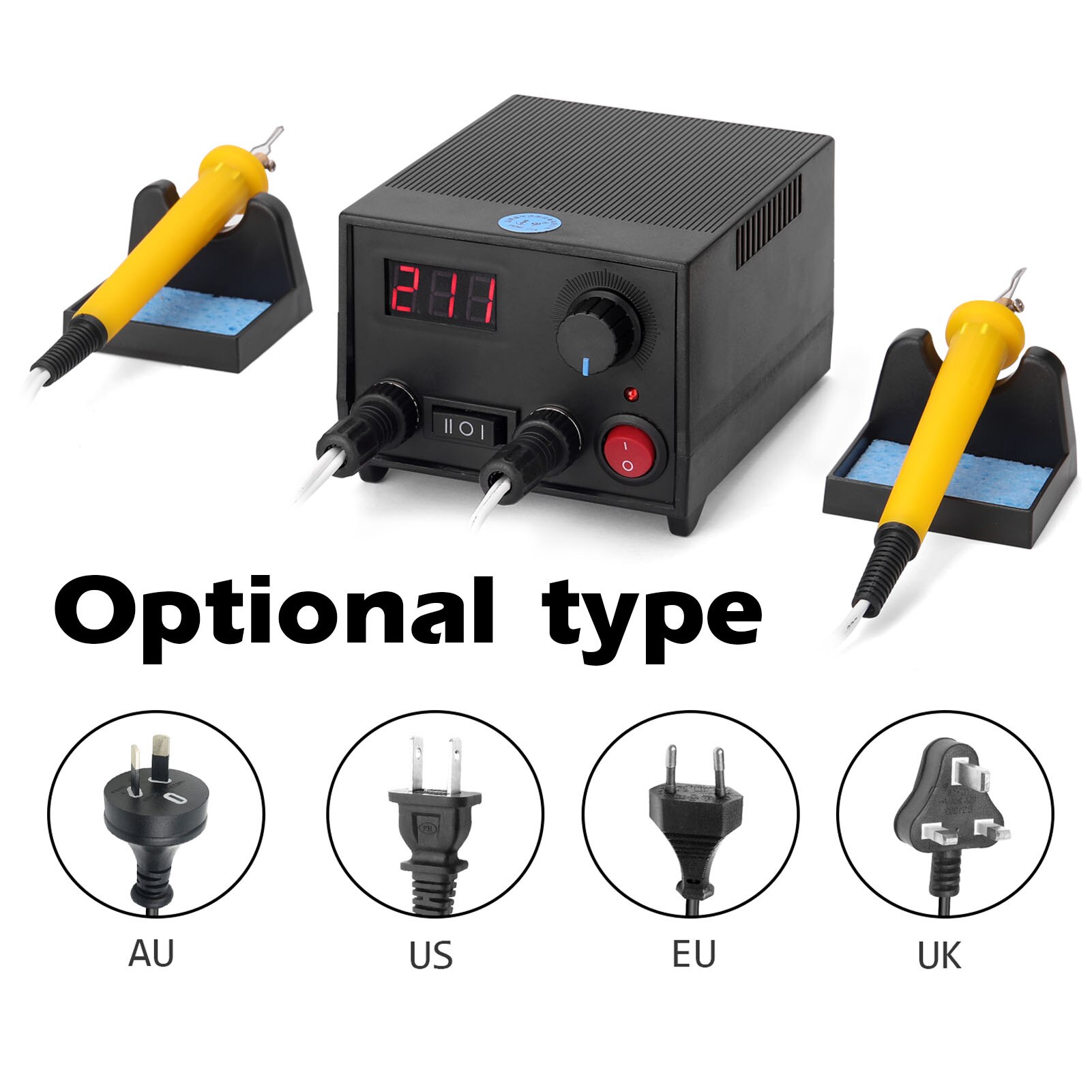 Multifunctional Digital Electric Gourd Wooden Pyrography Machine with 20pcs Heating Pen Heads for Woodworking Leather Pyrography