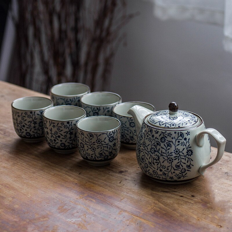 Juego de té de porcelana china tradicional, tetera artesanal de cerámica exquisita, azul y blanco, para el hogar: A3