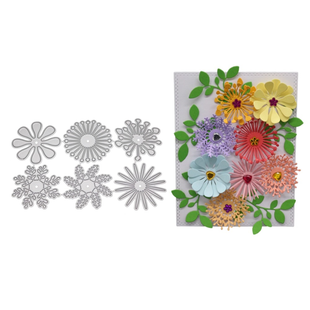 Flowers Set Metal Cutting Dies And Stamps For DIY ... – Grandado