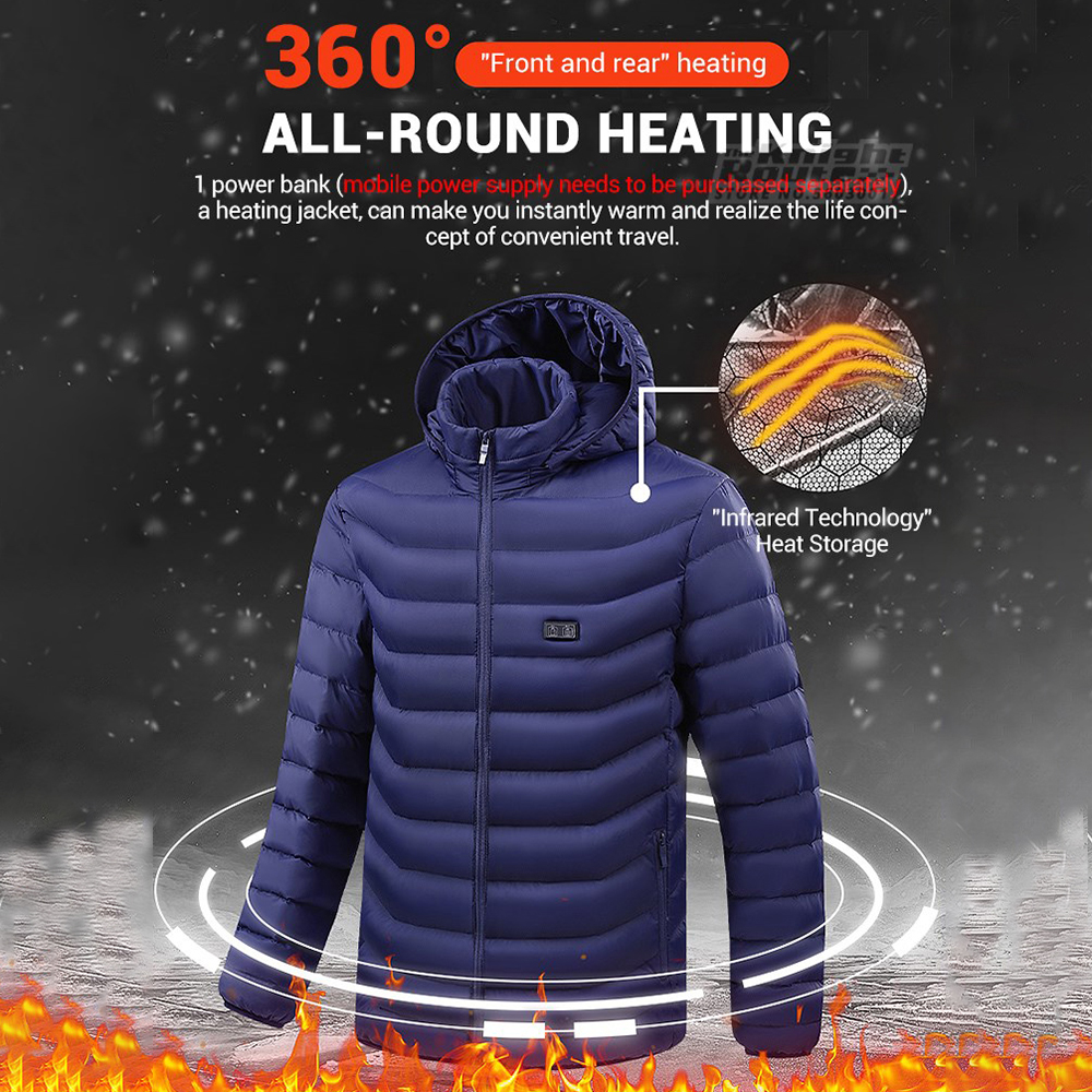 21 Bereiche beheizte Jacke Winter Herren Damen Motorradjacke USB elektrische Heizjacke beheizte Weste Moto Thermokleidung Mantel