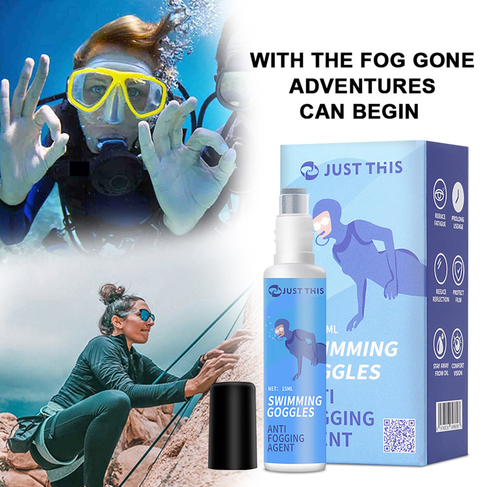 15ml Goggle Anti-fogging Dispenser Fog Defogging Agent For Ski Goggles Glasses For VR Glasses Diving Covers Goggles