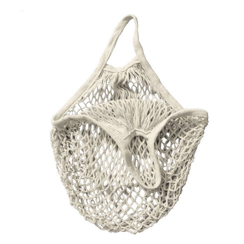 Eco Friendly Reusable Produce Bags Reusable Organic Cotton Mesh Bags for Fruit Vegetable Shopping Handbag Long Handle Net Tote