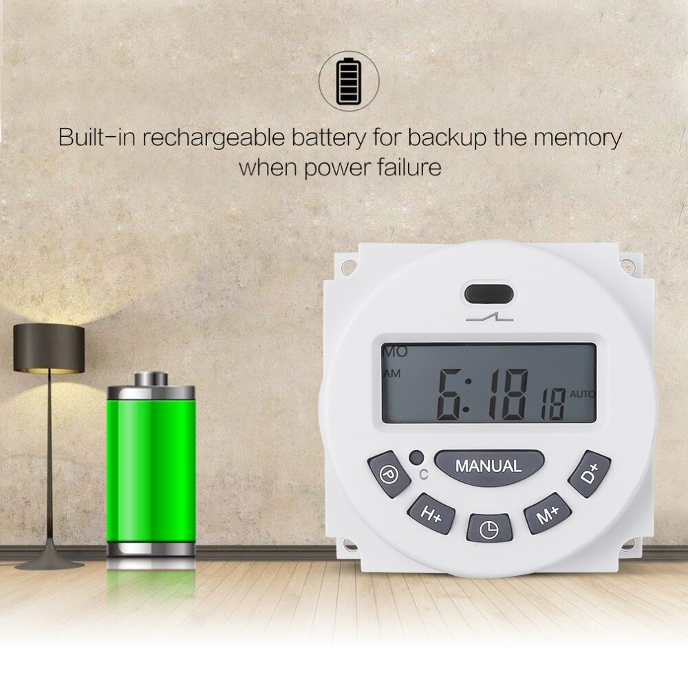 Digitale Lcd Timer Schakelaar Socket 220V 110V 12V Ondersteuning Timer Programmeerbare Tijdrelais Controle Wekker Licht tijdschakelaar