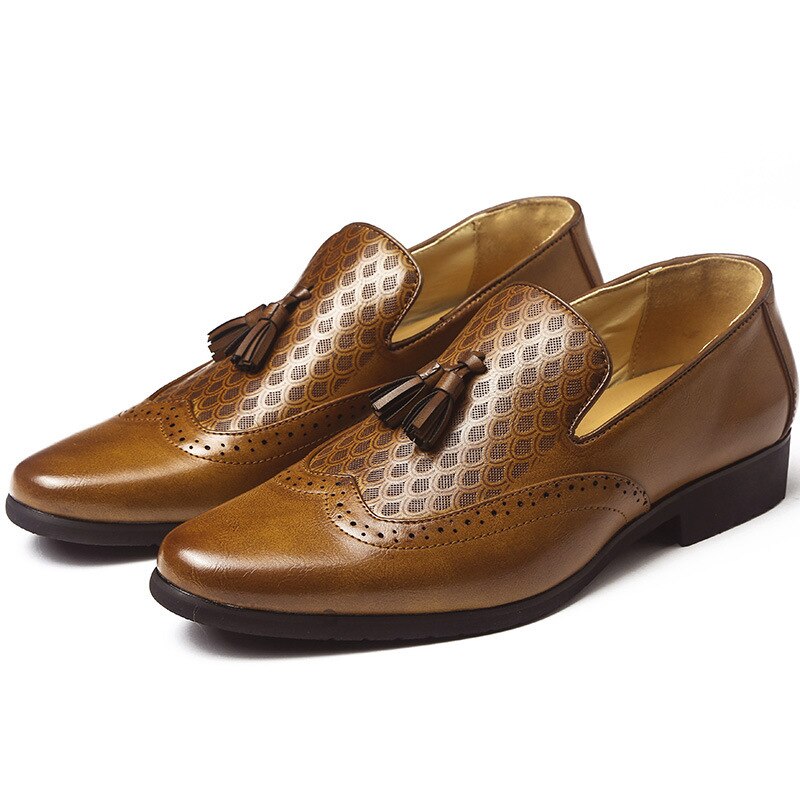 Alexbu frühling herren abendschuhe lederschuhe mann klassische Geschäft büro hochzeit schuh Unterhose an oben: Braun / 9