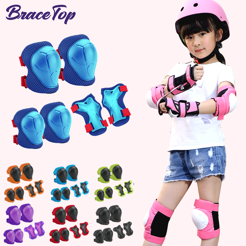 Rodilleras para niños, coderas para niños de 3 a 7 años, conjunto de seguridad de equipo protector 6 en 1 con protector de muñeca para patinaje y ciclismo,