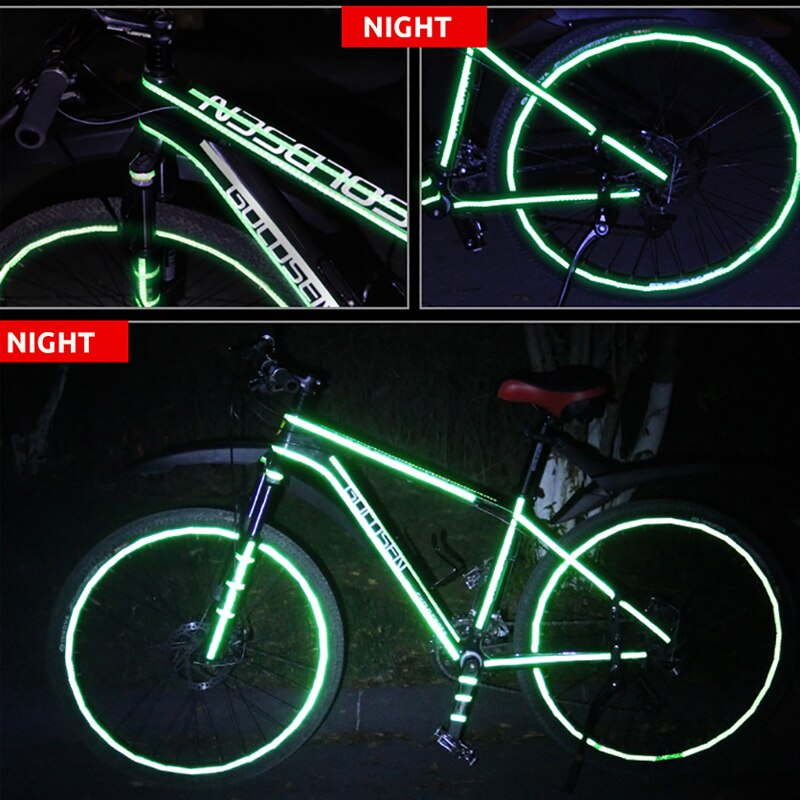 VICTGOAL Bike Stickers Decals Reflective Stickers Strip Bicycle Reflective Tape Sticker Bicycle Wheel Bike Bicycle Accessories