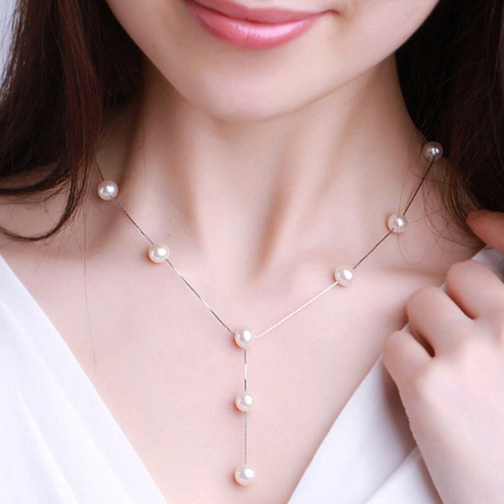 Eenvoudige Vrouwen Collier elicate en Classy Kostuum Sieraden Gunsten Faux Parel Ketting Oorbel Armband Sieraden Set Acces