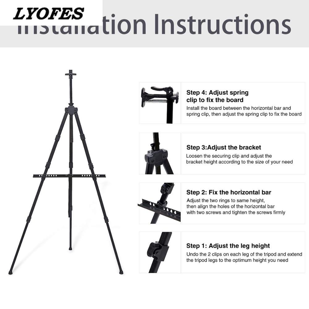 Artist Easel Painting Stand for Drawing Portable Adjustable Metal Sketch Foldable Travel School Art Supplies