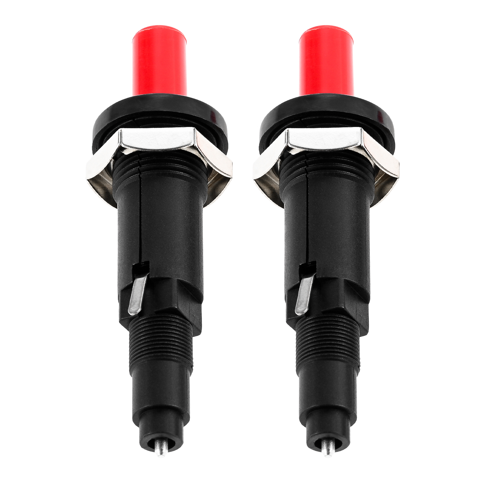 2 Stück Push Button Piezo Zünder Zwei Ausgänge Drücken Funken für Gasgrill/Bereich/Heizung/Herd Sparker Generator Keramikfeuerzeug