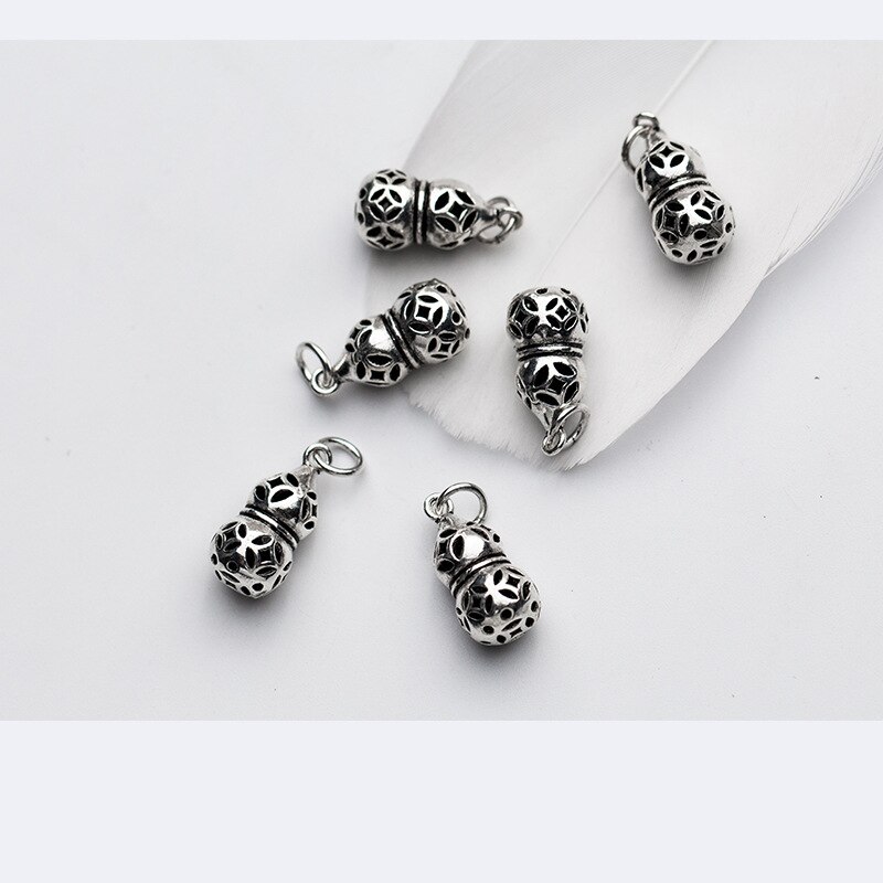 Uqbing Vintage Hand Made Lotus Kalebas Hanger Charms Fit 925 Sterling Zilver Diy Charm Armbanden