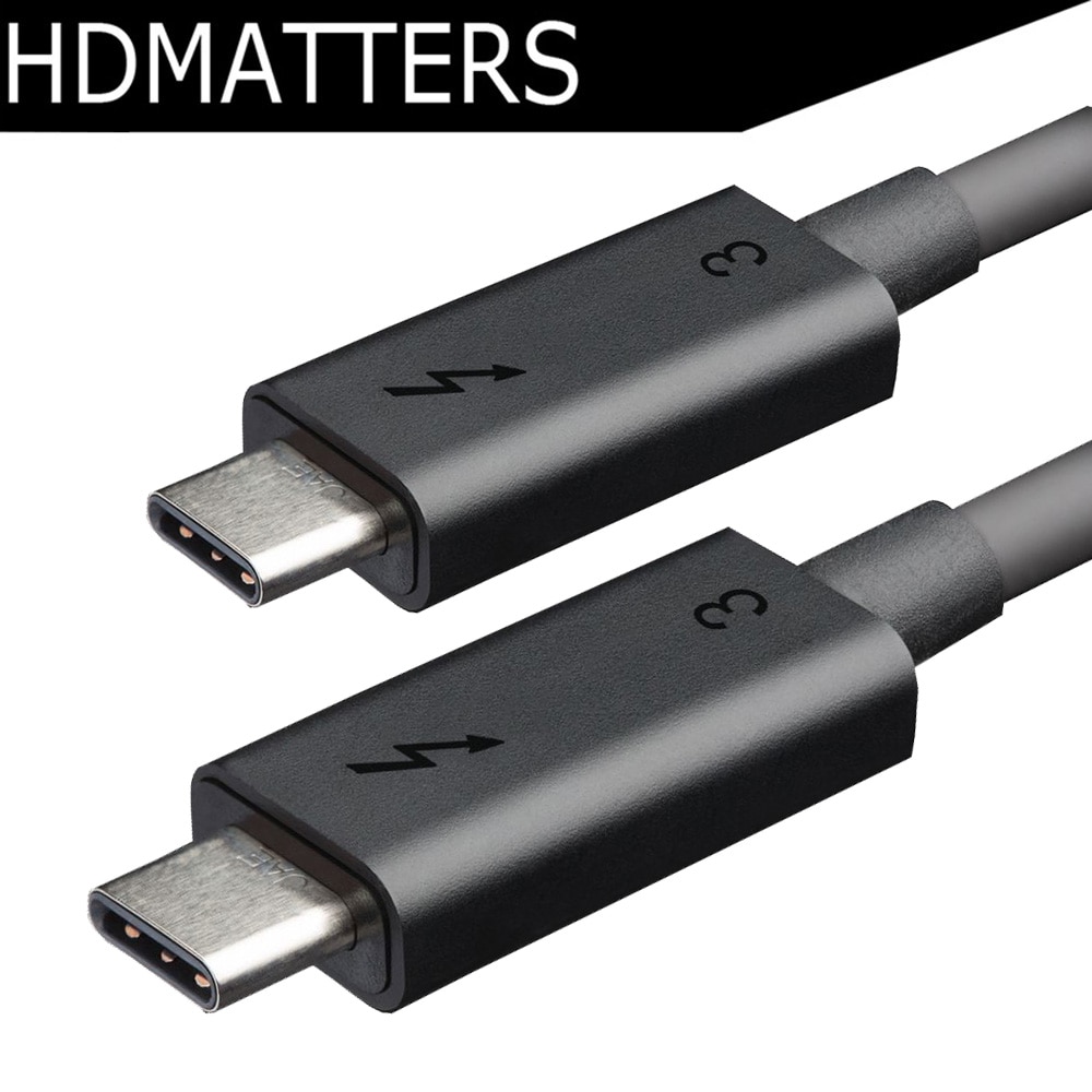 100W thunderbolt 3 cable 40Gbps Supports 100W charging 0.6m 40GB 5A (USB C Compatible )