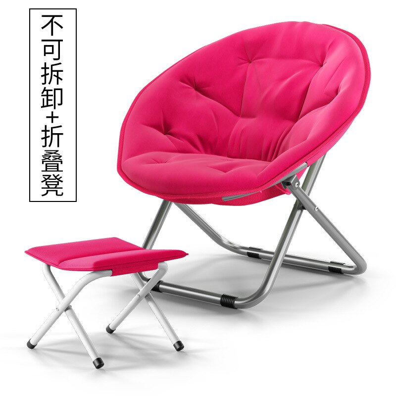 Silla plegable para exteriores, sillón pequeño redondo para leer en el campo, simple y conveniente, de tela para patio: 9