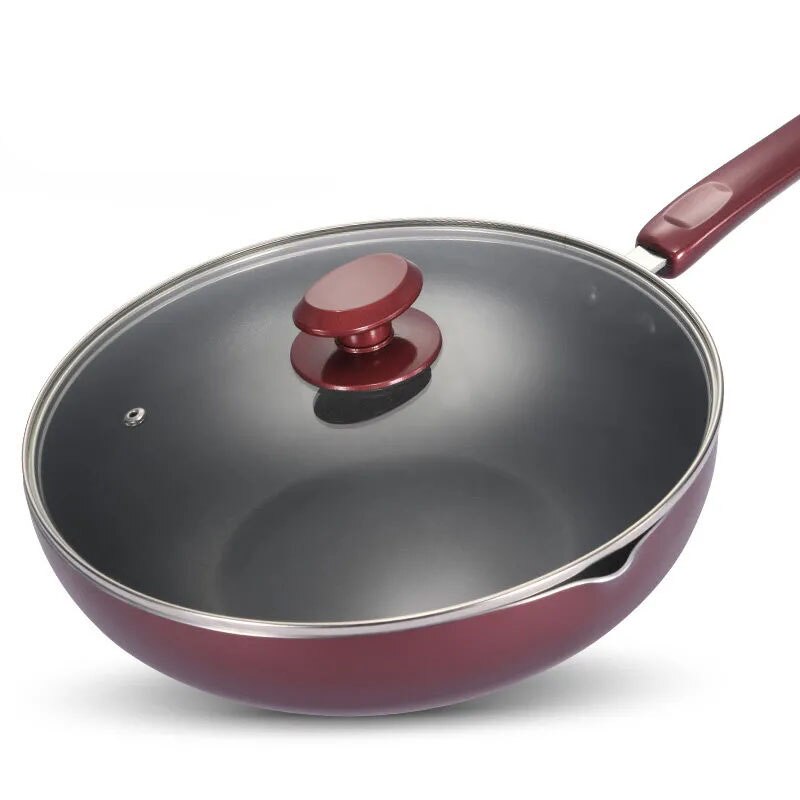 Small Wok Non-stick Pan Dish Pan Household Induction Cooker Gas Stove Suitable for Flat-bottomed Frying Pan Cookware Cooking Pot