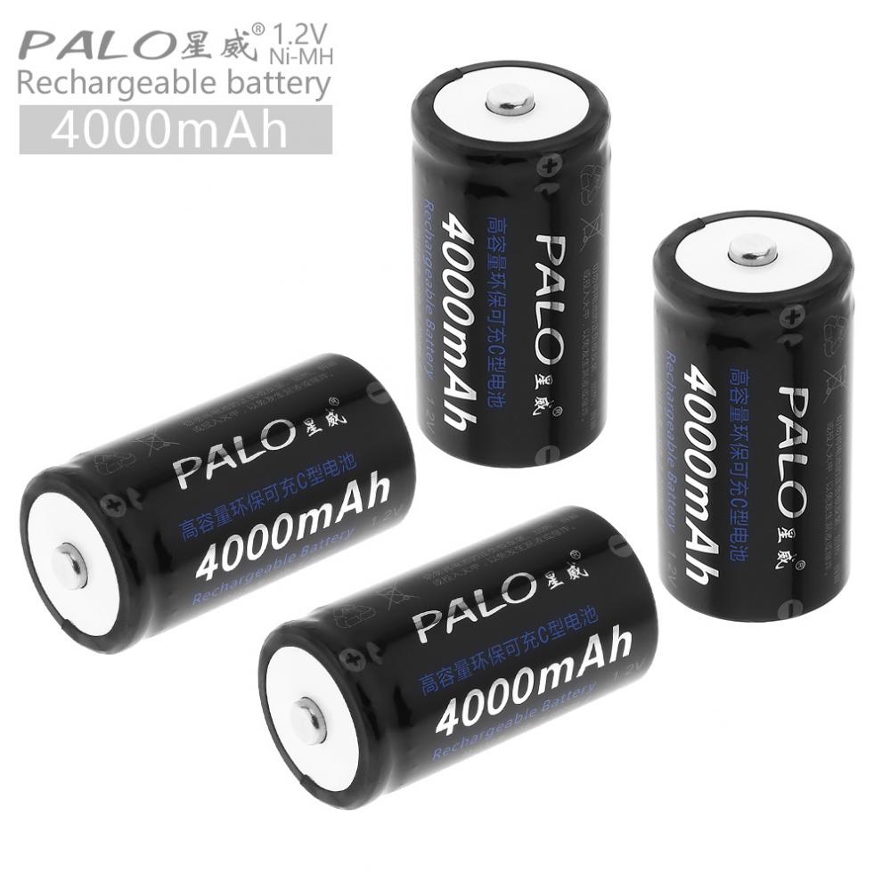 Palo 4 Stuks 4000 Mah 1.2V C/Size Ni-Mh Oplaadbare Batterij Met Lage Zelfontlading Voor Huishoudelijke Zaklamp boiler Speelgoed