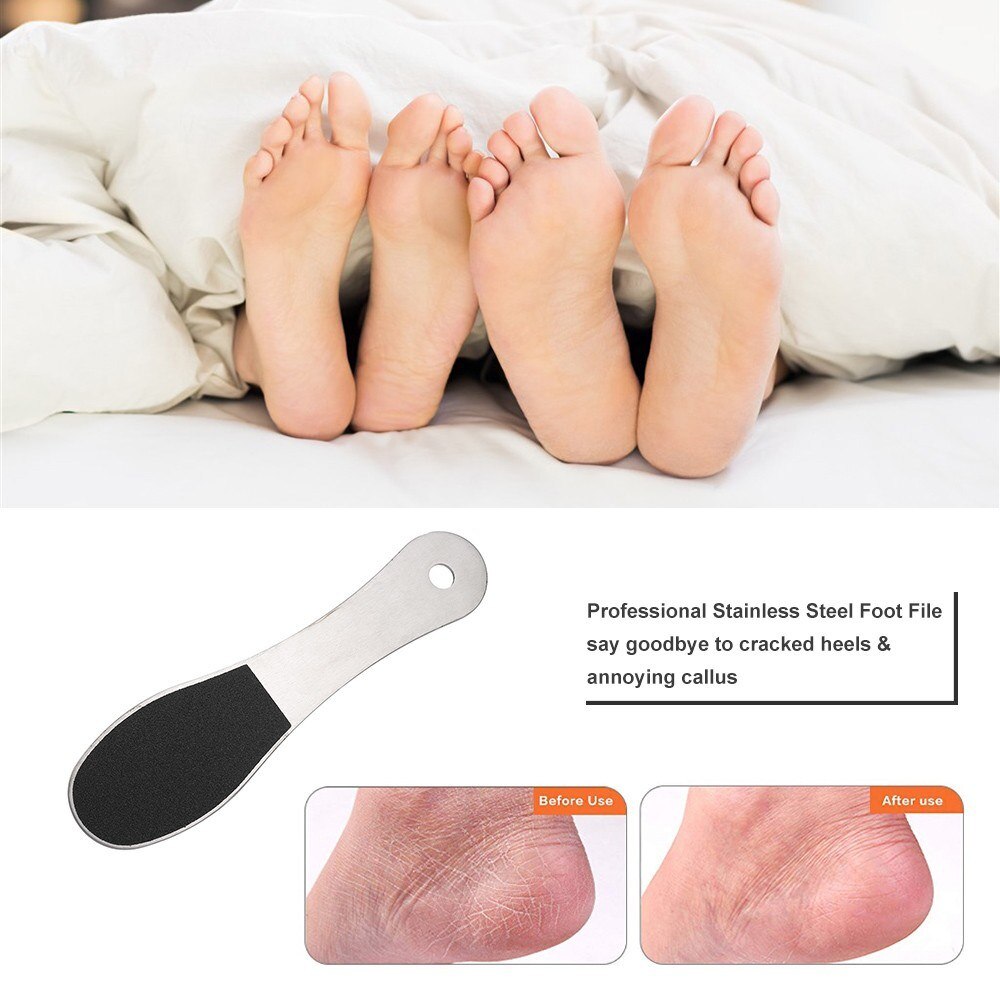 Double-sided Pedicure Foot File Stainless Steel Callus Remover Reusable Foot Rasp Pedicure Tool Foot grind machine