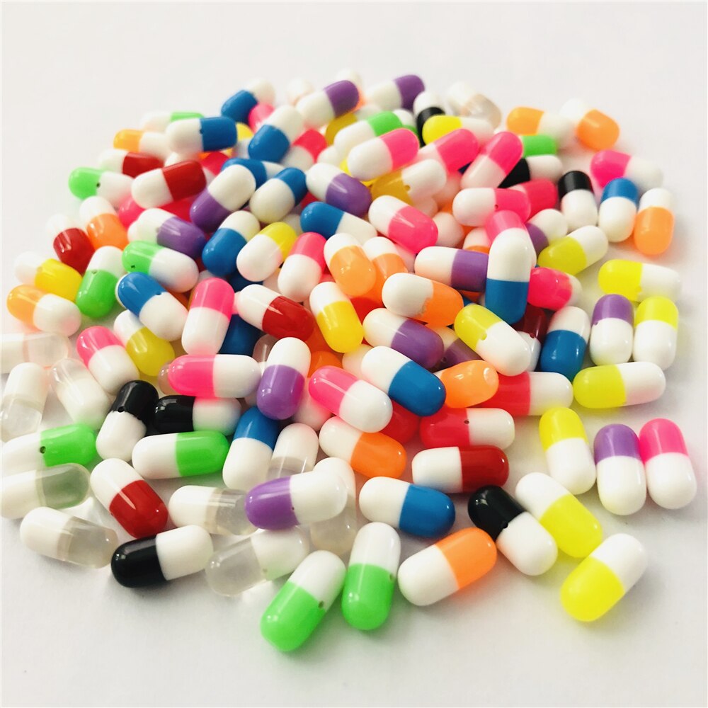 Hot DIY Pill żywiczne koraliki do kolczyków tworzenia biżuterii Multicolor 50 sztuk/partia 5*11.5mm z pół otworu