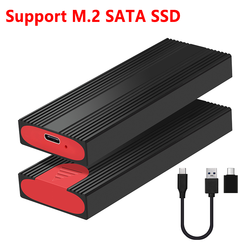 M2 SSD Enclosure M.2 to USB 3.1 Type C External SSD Box Aluminum Case for B+M/M Key 2230 2242 2260 2280 M2 SATA / NVMe PCI-E SSD: Silver
