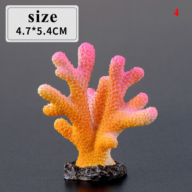 Decoración de tanque de peces de Coral Artificial, adornos pequeños de resina DIY para acuario,: 4