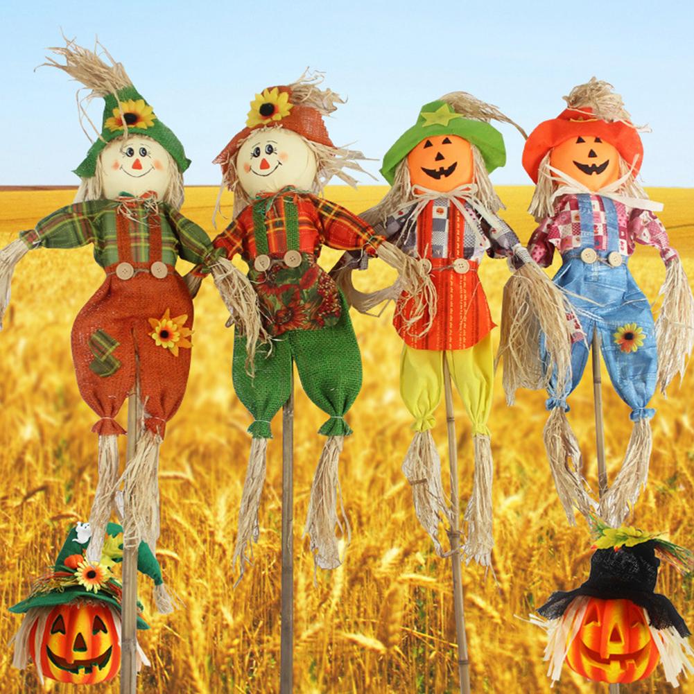 3PCS Small Autumn Fall Harvest Scarecrow Decoration For Garden Home Yard Thanksgiving Halloween Decoration Party Supplies