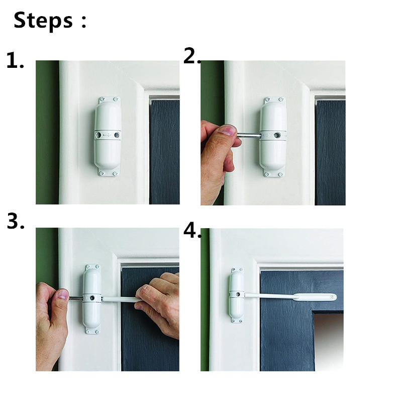 White Spring Closing Door Zinc Alloy Adjustable Surface Mounted Automatic Door Closer Fire Rated Door Stopper Door Hardware