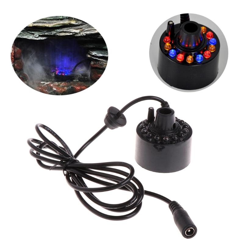 12 LED light Ultrasonic Mist Maker Fogger Water Fountain Pond Indoor Outdoor l29k