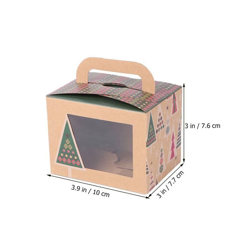 10 stuks handige kerst snoeptaart inpakdozen kraftpapier cupcake verpakkingsdoos