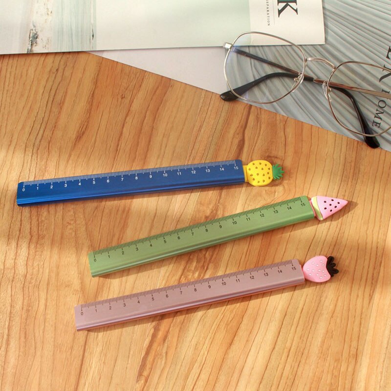 1 PC piękne truskawki ananas arbuz linijka prosta miar metalowych studium rysunek szkolne materiały papiernicze szkolne materiały biurowe