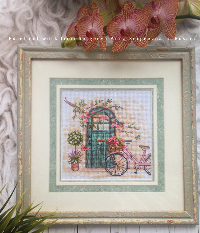 lovely counted cross stitch kit Afternoon in Provence vintage shop triptych dimensions 70-35317