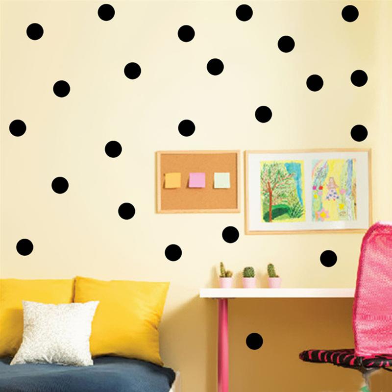 Dot Wall Stickers Removable Dot Decals Round Sticker for Festive Wall Decor Baby Nursery Kids Room (Black)