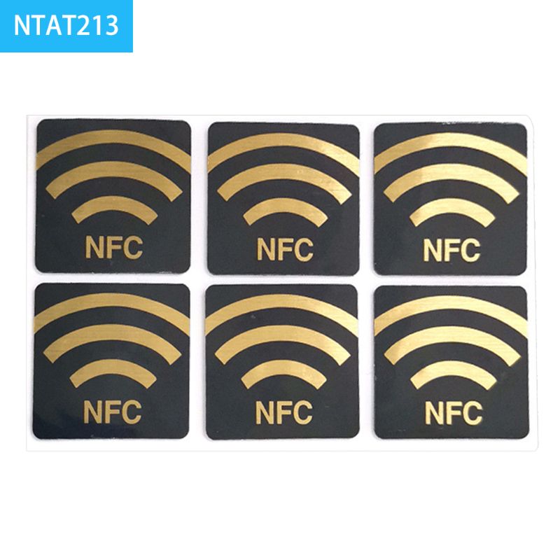 6 stücke NFC Ntag213 Schild Aufkleber 13,56 MHz Universal- Etikett RFID Schlüssel mit 144 Byte M0XB: BK