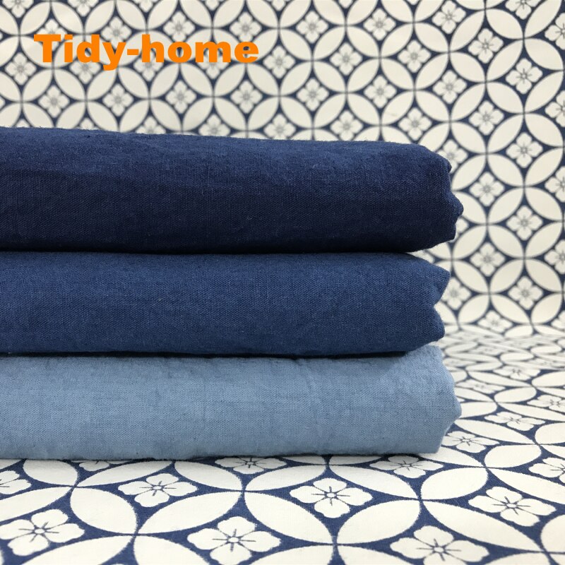 Tela de algodón 100% para manualidades, tinte azul, Natural, planta teñida, Indigo Sashiko, 150cm de ancho