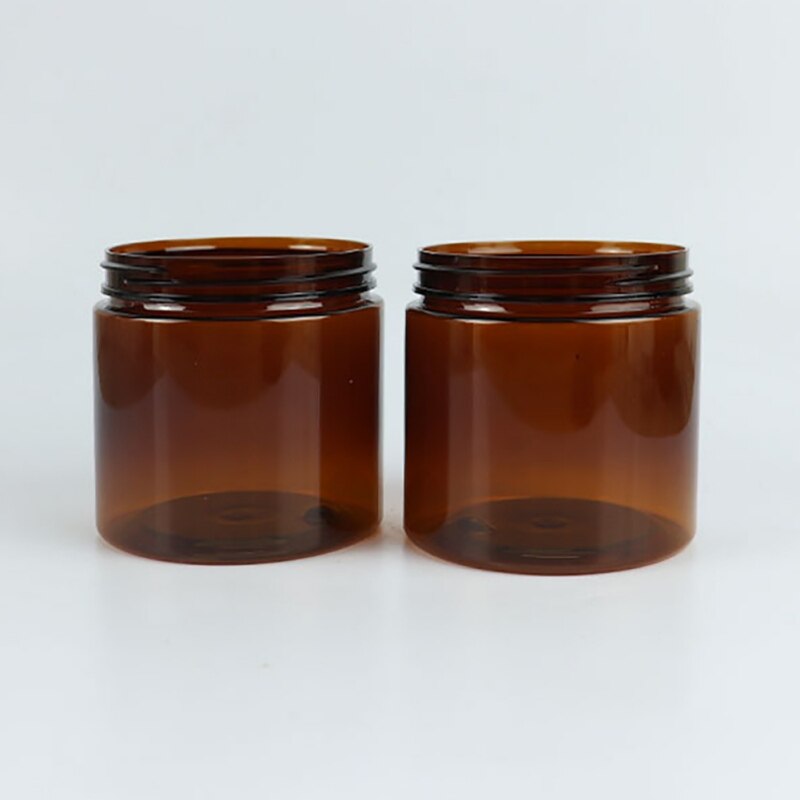 Bouteille marron à large goulot de 200ml avec couvercle noir (sans liquide)