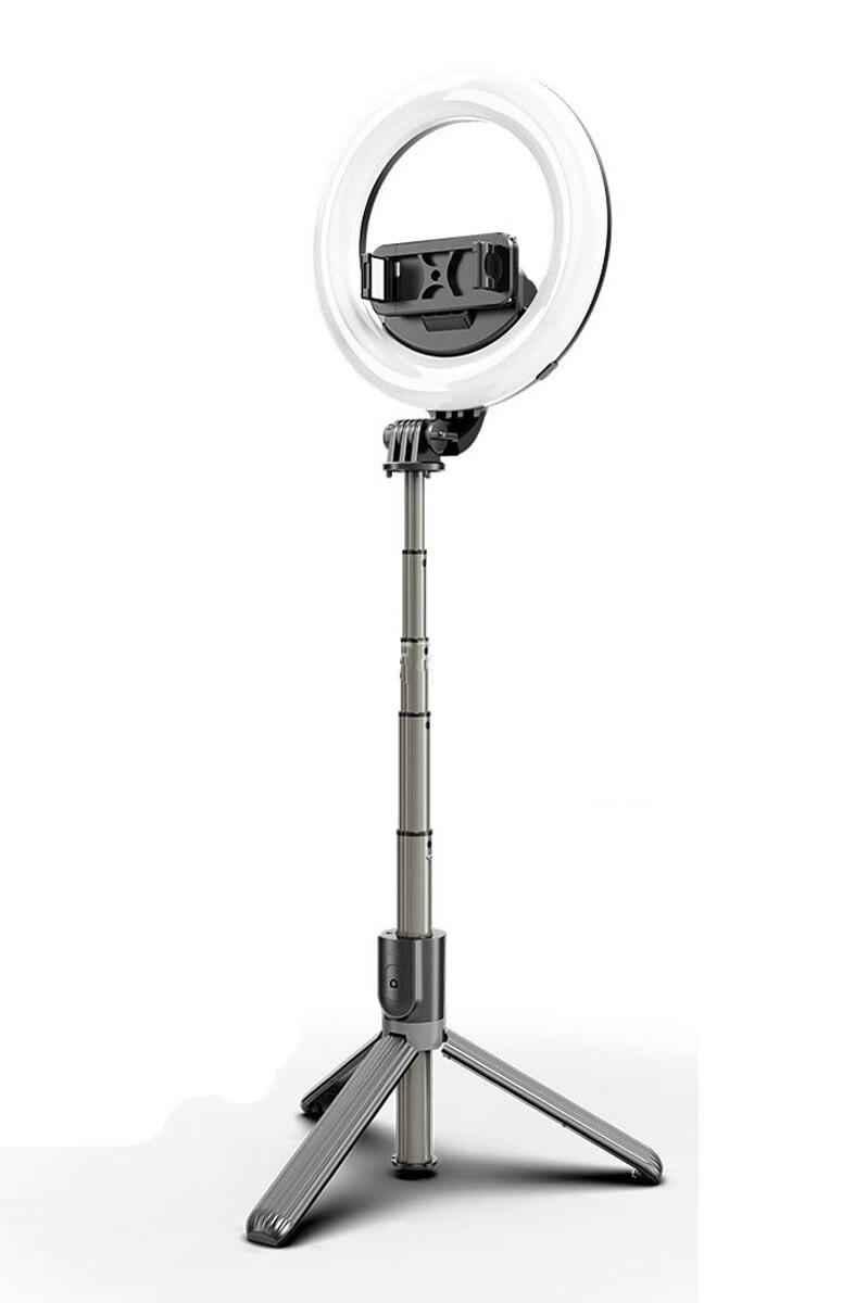 Electop 4 in 1 Selfie LED Ring Licht Drahtlose Bluetooth Selfie Stock Mini Stative Handheld Erweiterbar Selfie Stock Mit Fernbedienung: mit beauty lamp