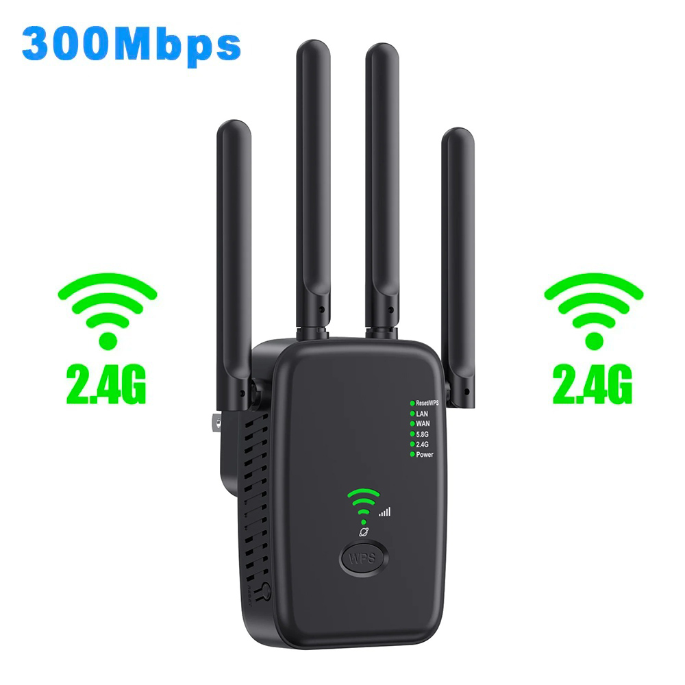 Wzmacniacz sygnału WiFi 1200 Mb/s Dual Band 24G 5G 802.11ac Gigabitowy Repeater Routera WPS: Default Title